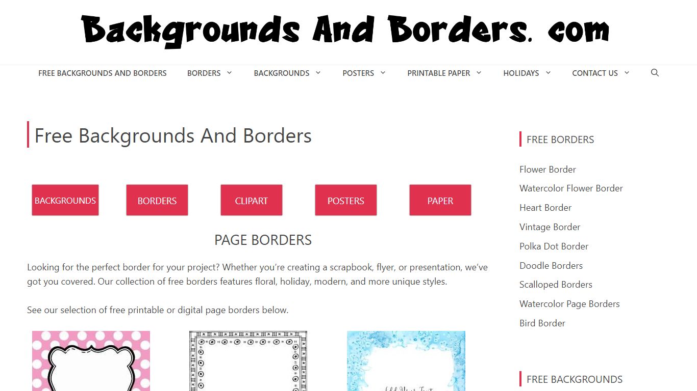 Free Borders and Backgrounds | Instant Download & No Registration